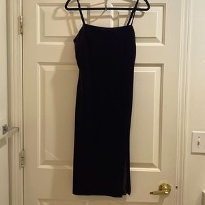 Velvet black over the knee midi
